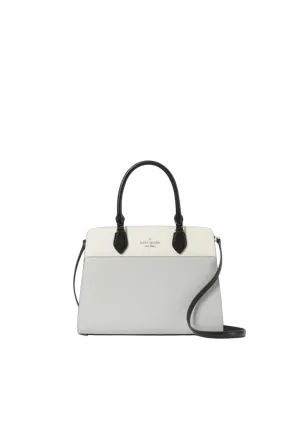 ( AS IS ) Kate Spade Madison Colorblock Crossbody Medium Satchel In Platinum Grey KC621