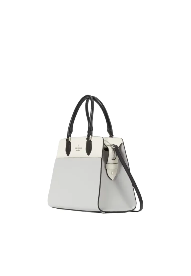 ( AS IS ) Kate Spade Madison Colorblock Crossbody Medium Satchel In Platinum Grey KC621