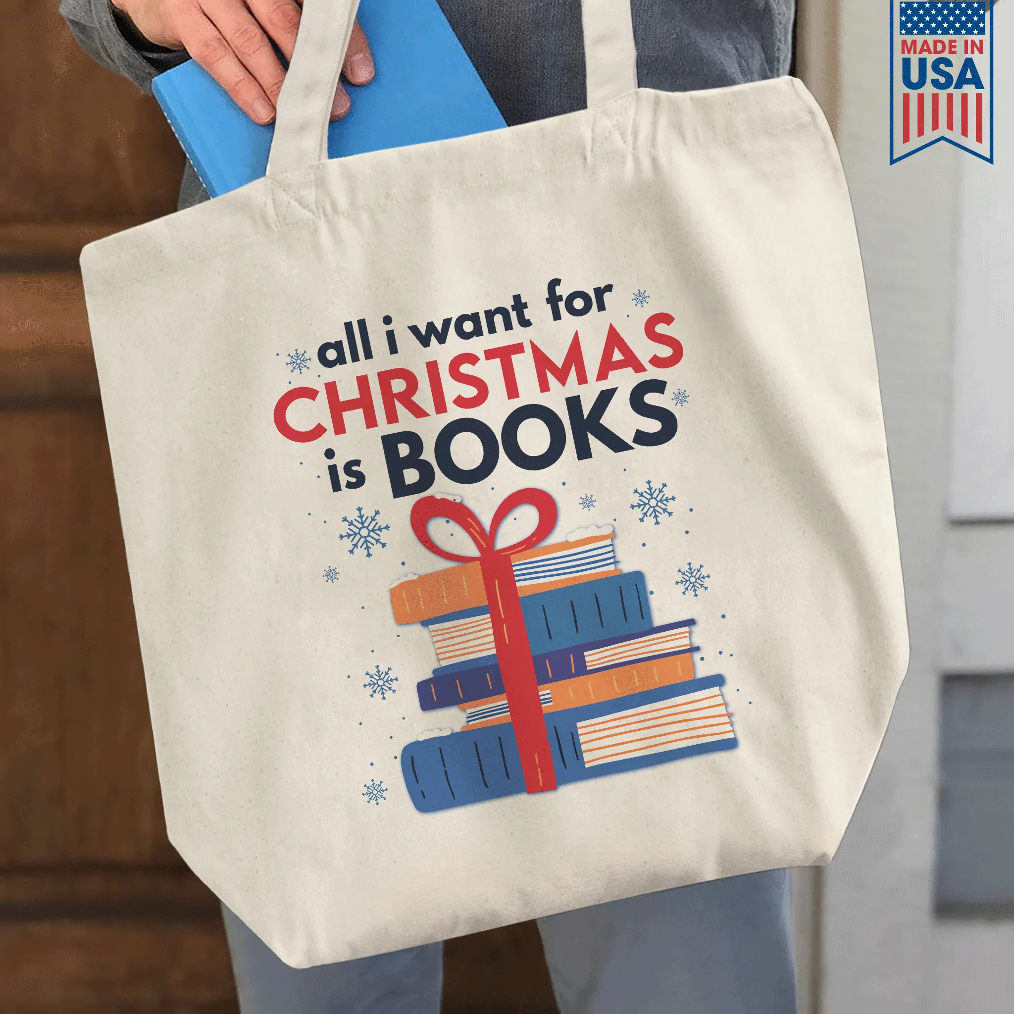 All I Wants For Christmas Is Books Book Lovers Gift TBW239