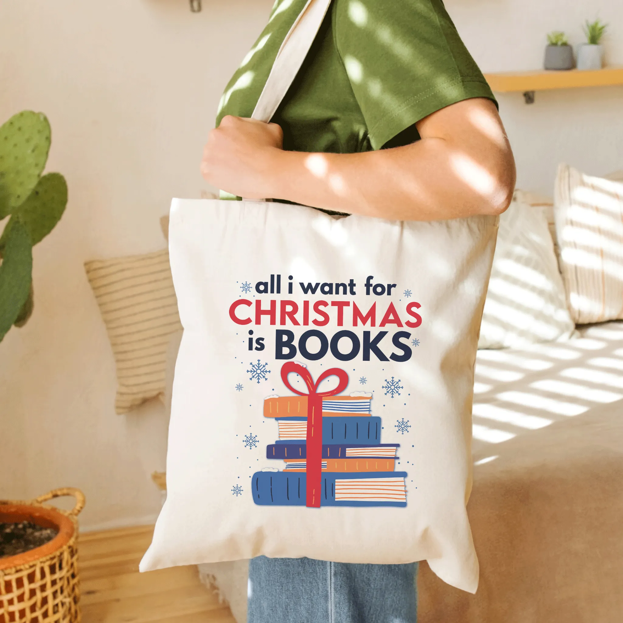 All I Wants For Christmas Is Books Book Lovers Gift TBW239