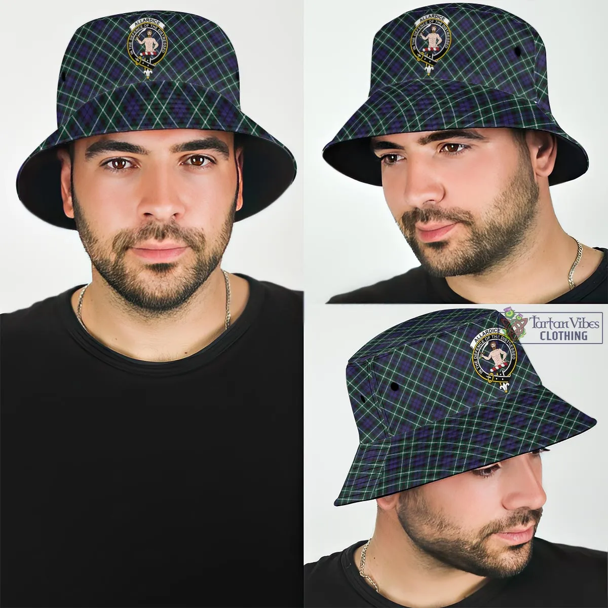 Allardice Tartan Bucket Hat with Family Crest