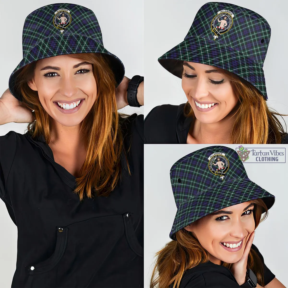 Allardice Tartan Bucket Hat with Family Crest