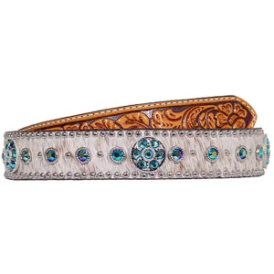 B264A - Roan Hair and Floral Tooled Belt