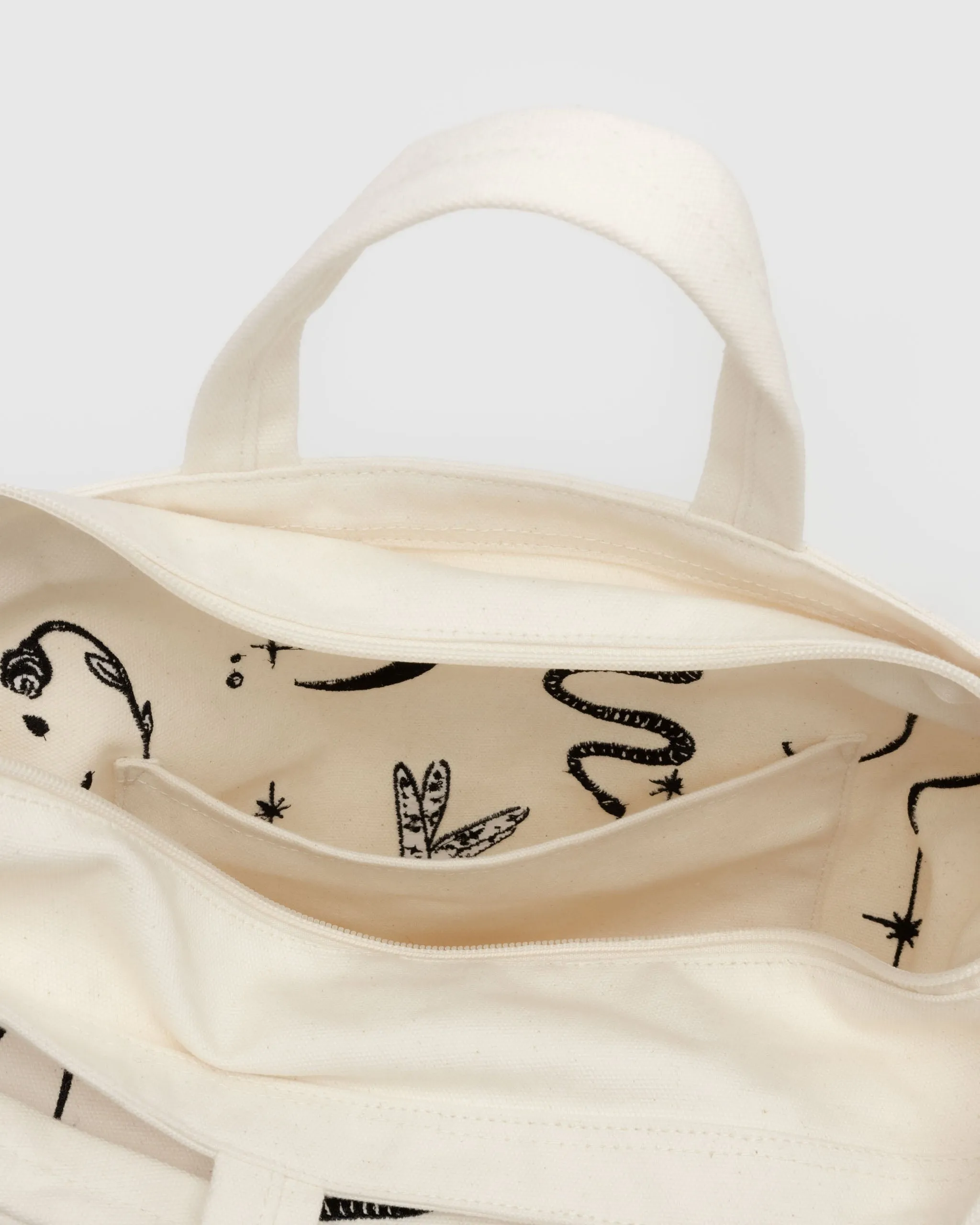 BAGGU Horizontal Zip Duck Bag Embroidered Ballet Icons