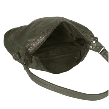 Bordeaux Distressed Rivet Hobo