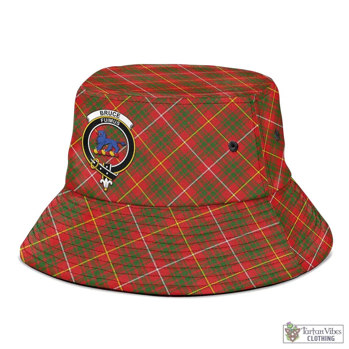 Bruce Modern Tartan Bucket Hat with Family Crest