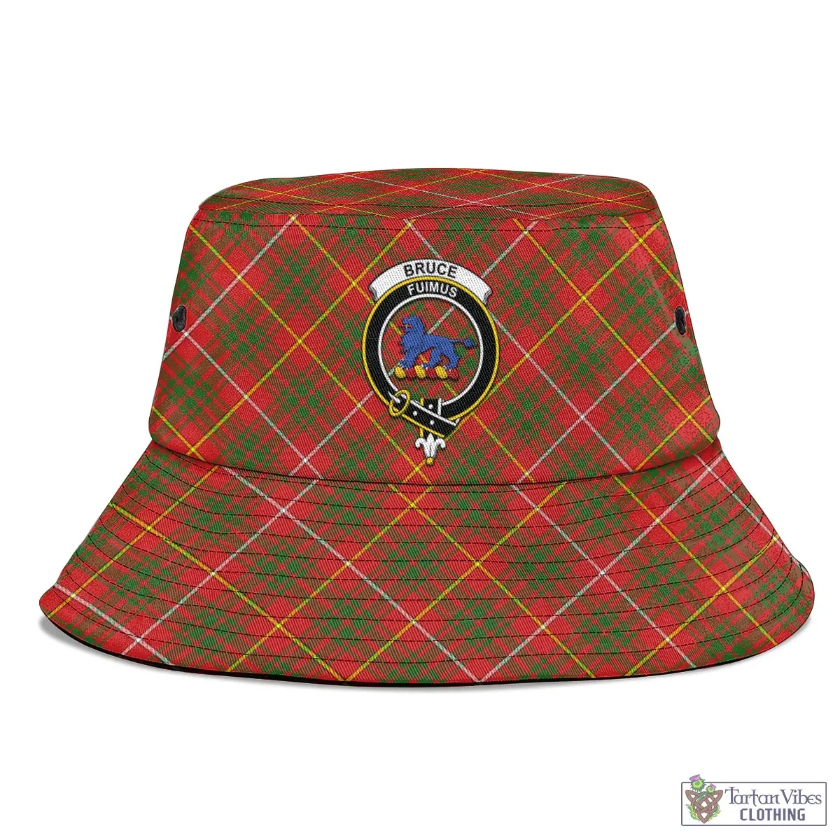 Bruce Modern Tartan Bucket Hat with Family Crest