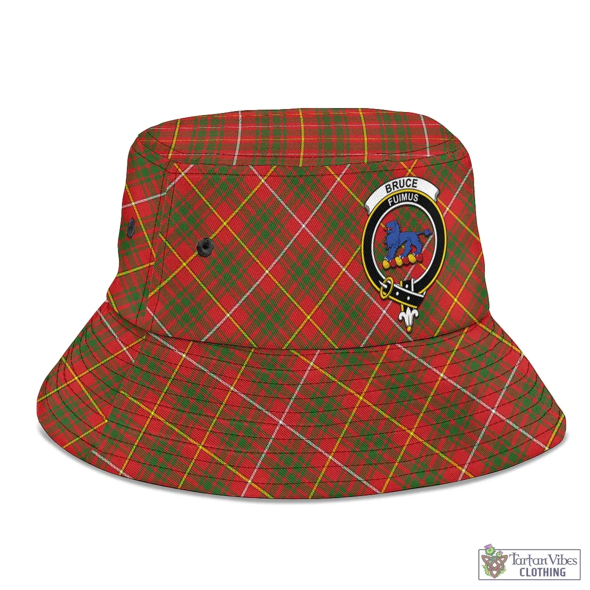 Bruce Modern Tartan Bucket Hat with Family Crest