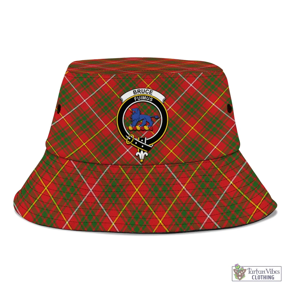 Bruce Modern Tartan Bucket Hat with Family Crest