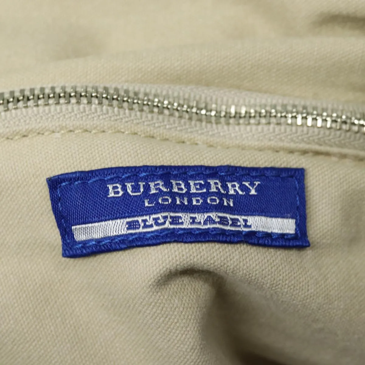 BURBERRY Nova Check Blue Label Tote Bag Canvas Beige  ac3068