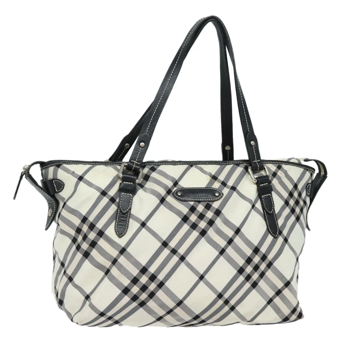 BURBERRY Nova Check Blue Label Tote Bag Canvas Beige  ac3068