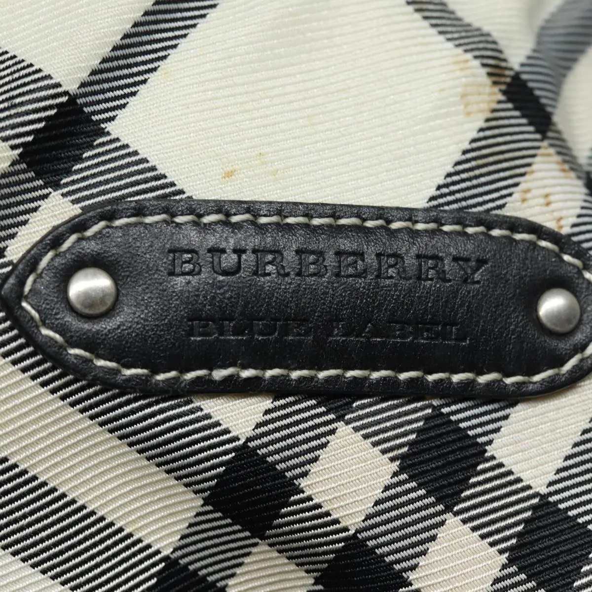 BURBERRY Nova Check Blue Label Tote Bag Canvas Beige  ac3068