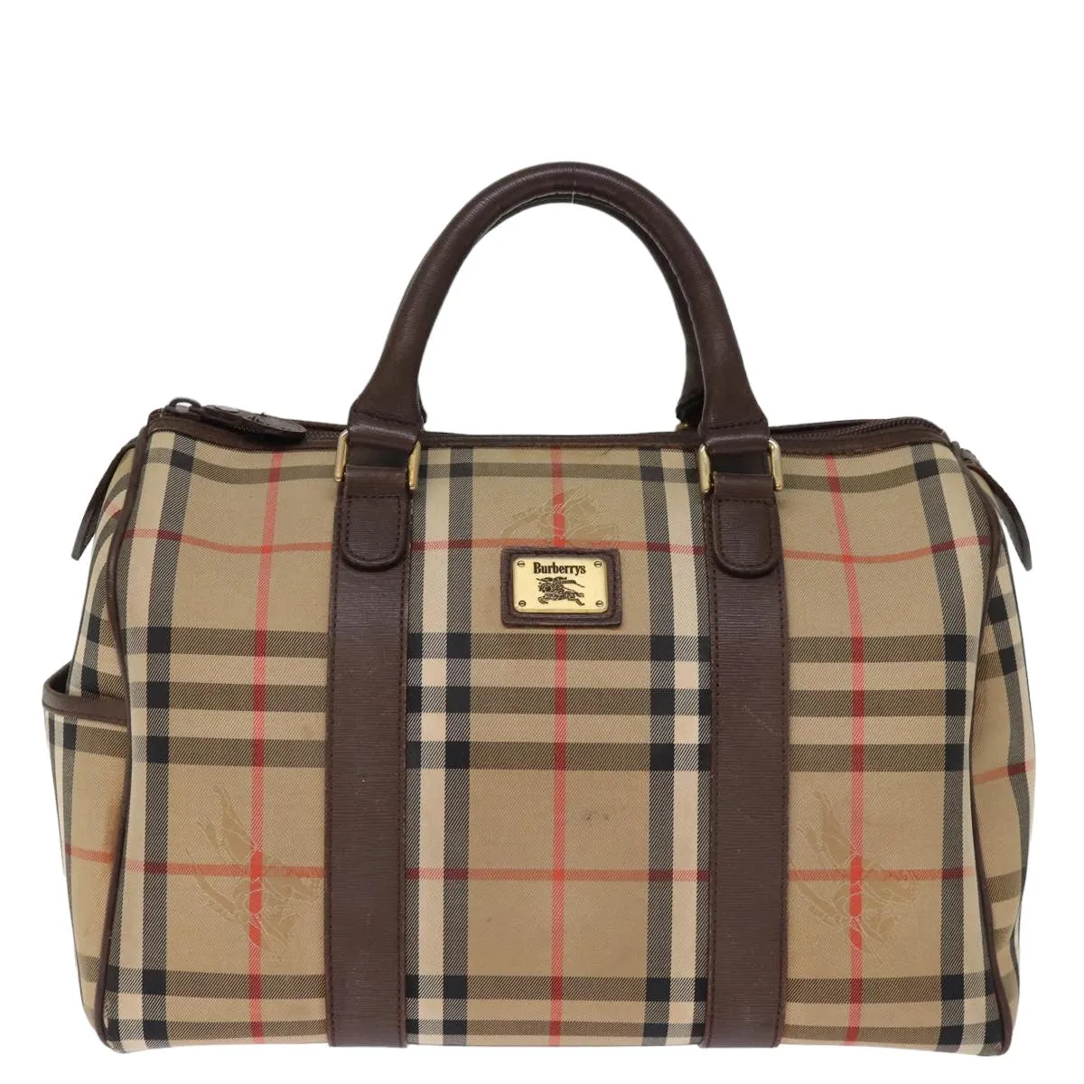 BURBERRYSs Nova Check Boston Bag Canvas Beige  bs14694