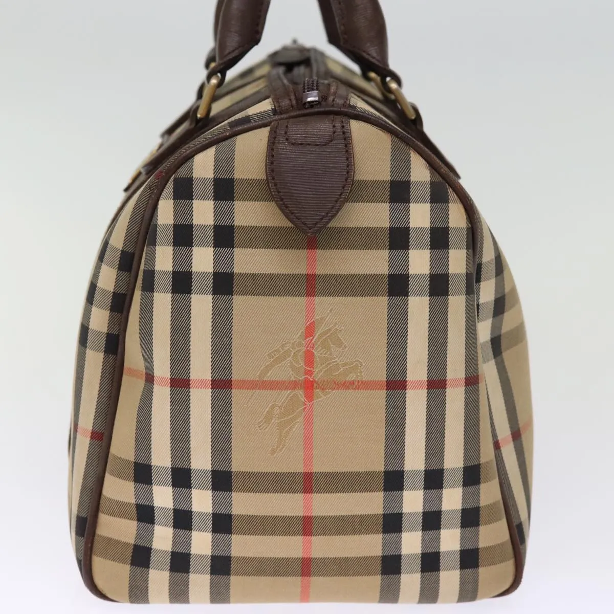 BURBERRYSs Nova Check Boston Bag Canvas Beige  bs14694