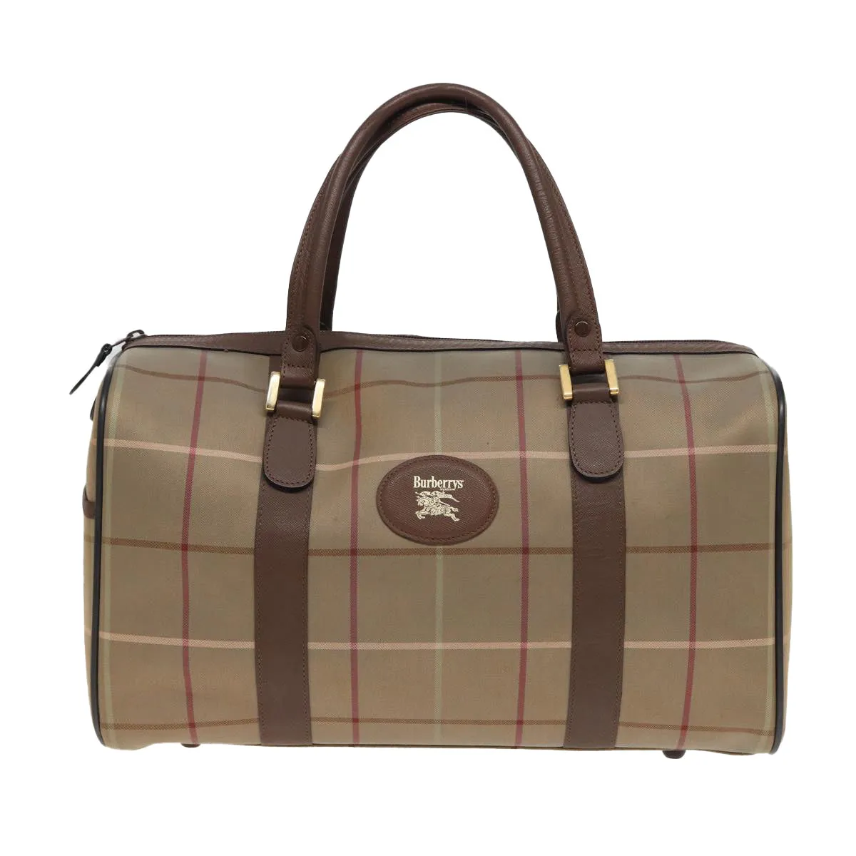 BURBERRYSs Nova Check Boston Bag Canvas Beige  bs15740