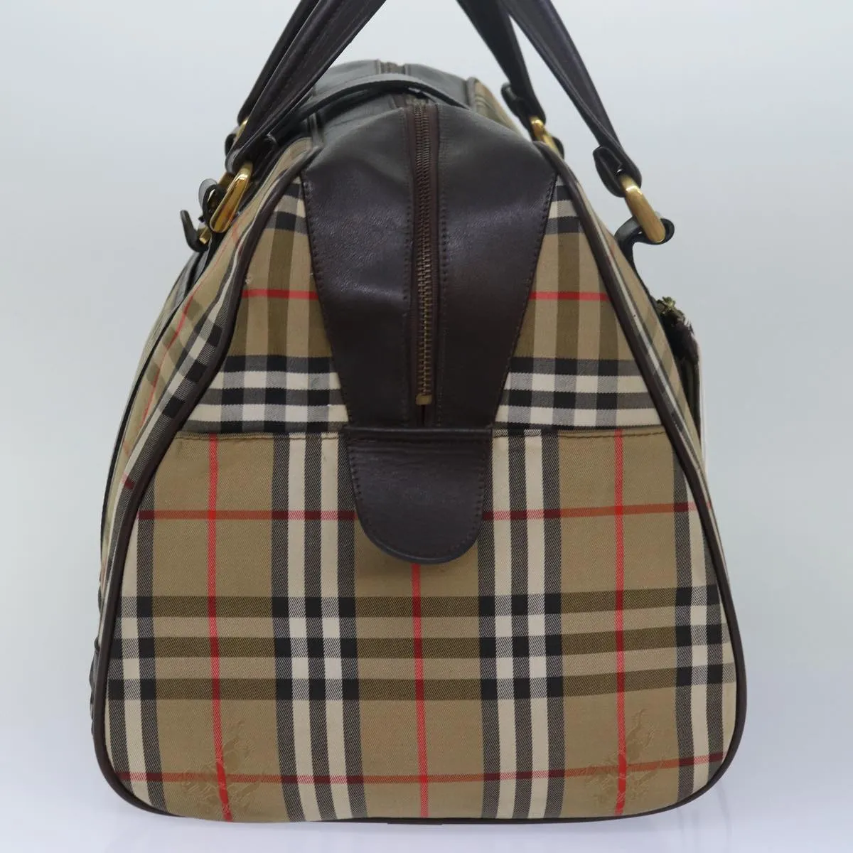 BURBERRYSs Nova Check Boston Bag Canvas Brown Beige  ki4621