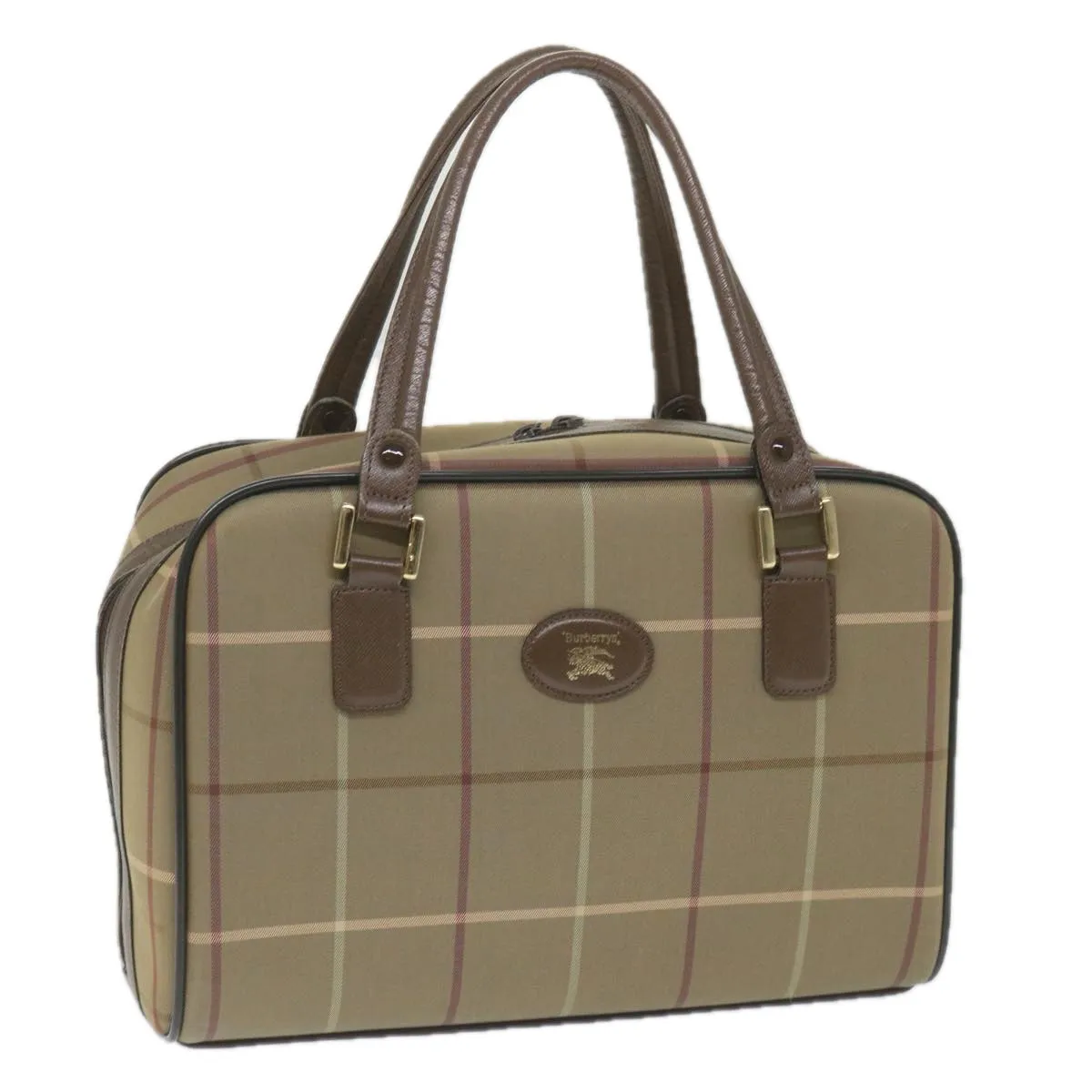 BURBERRYSs Nova Check Boston Bag Nylon Canvas Brown  ep2180