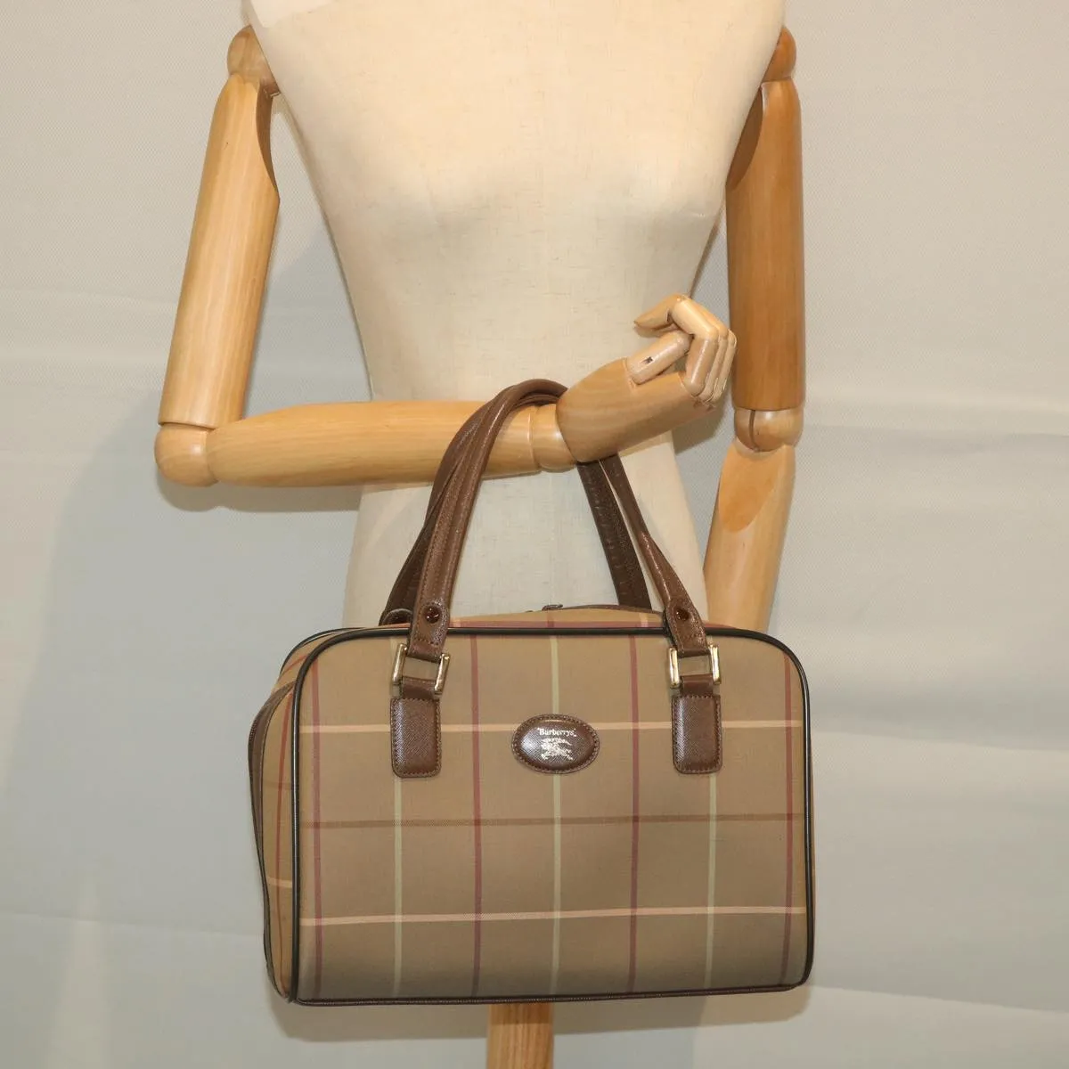 BURBERRYSs Nova Check Boston Bag Nylon Canvas Brown  ep2180