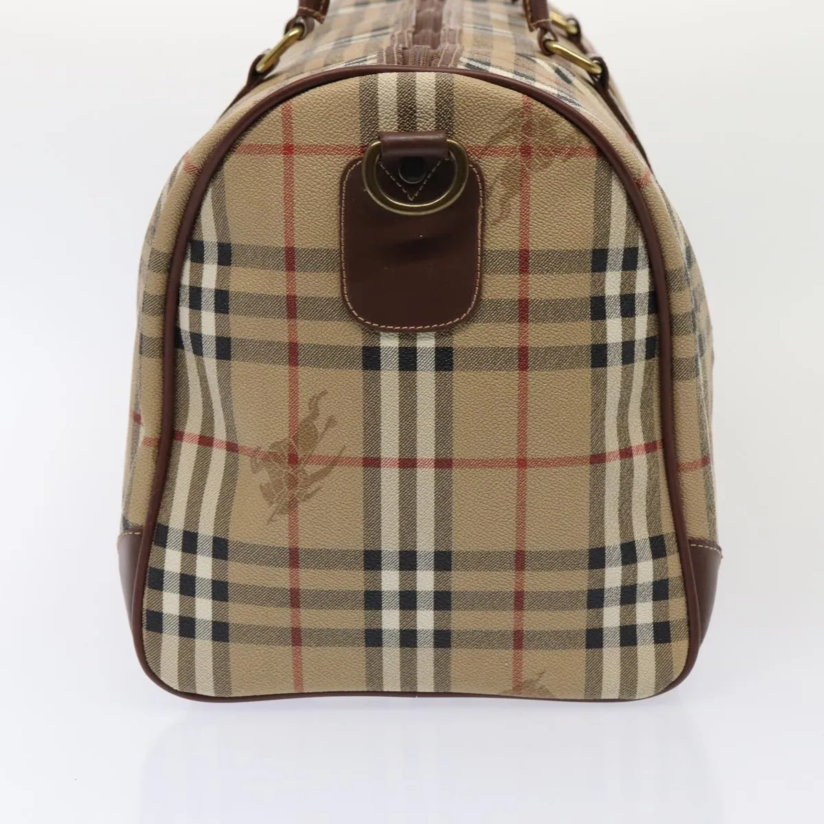 BURBERRYSs Nova Check Boston Bag PVC Leather 2way Beige  ep5370