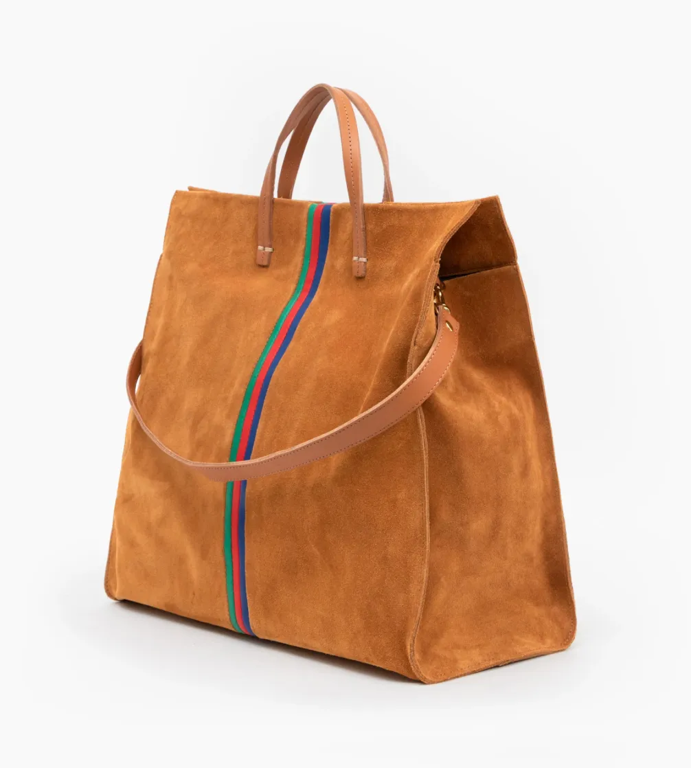 Camel Suede Simple Tote