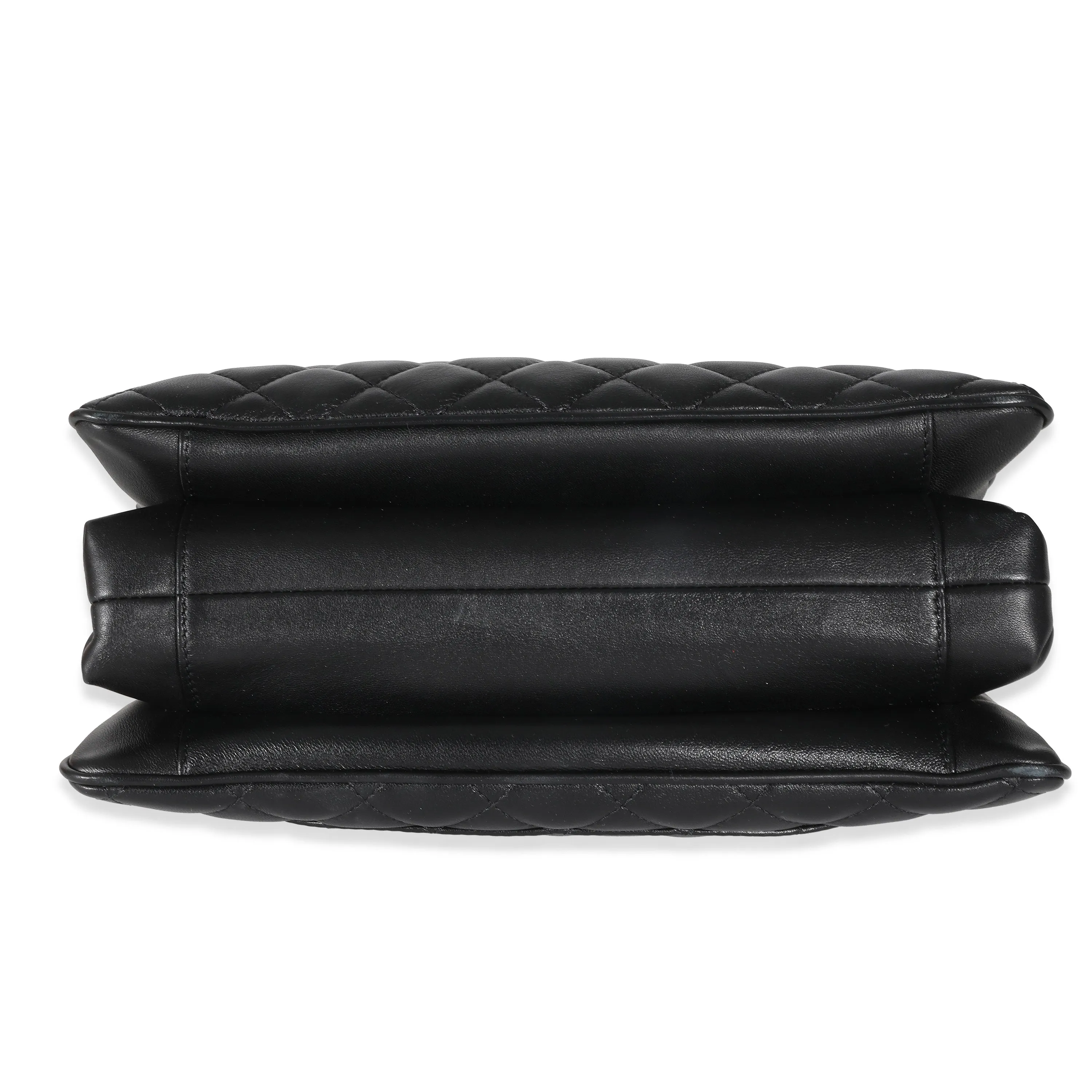 Chanel Black Quilted Lambskin Lard Coco Vintage Flap