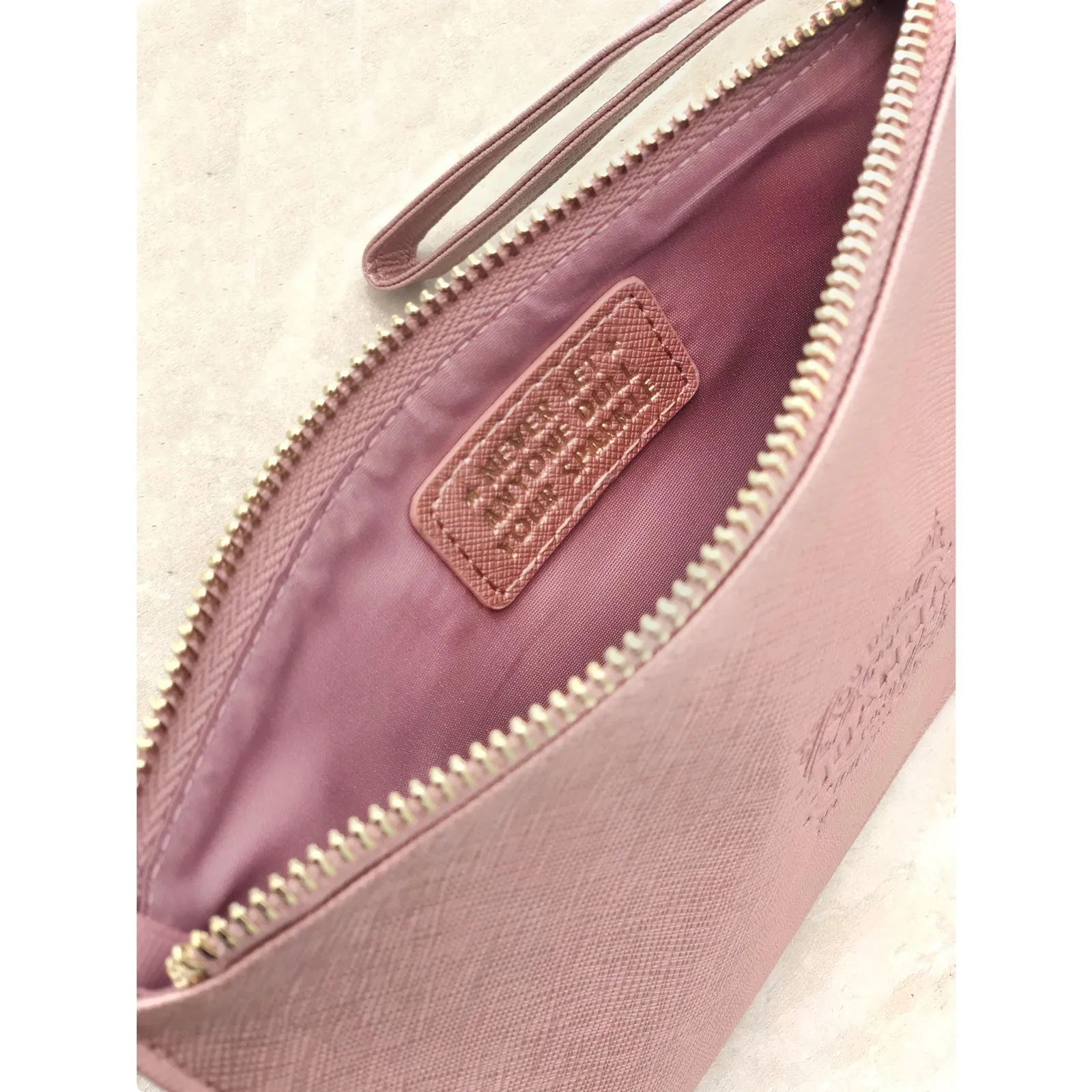 Clutch Bag With Handle & Embossed Text "Eleanor"