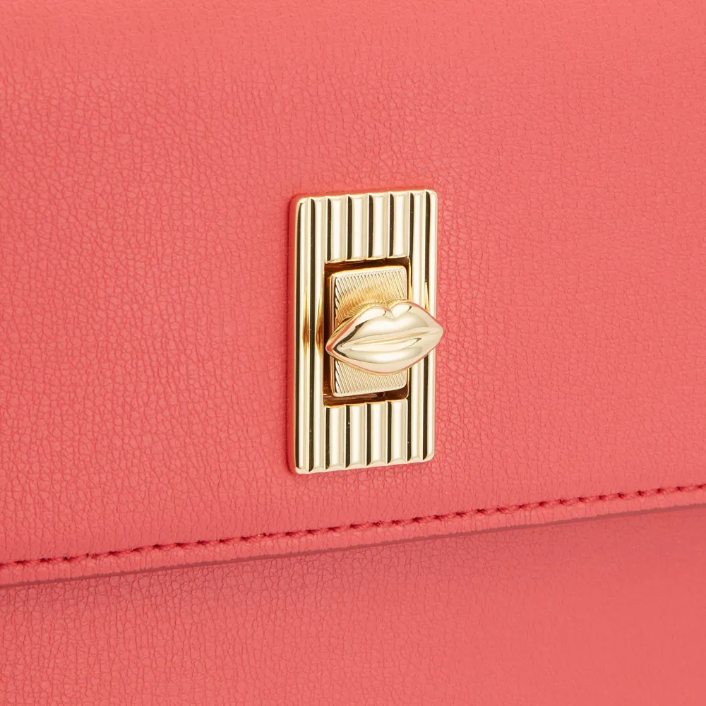 CORAL LIP PIN POLLY MINI CROSSBODY BAG