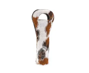 Cowhide Wine Bottle Holder - Tricolor