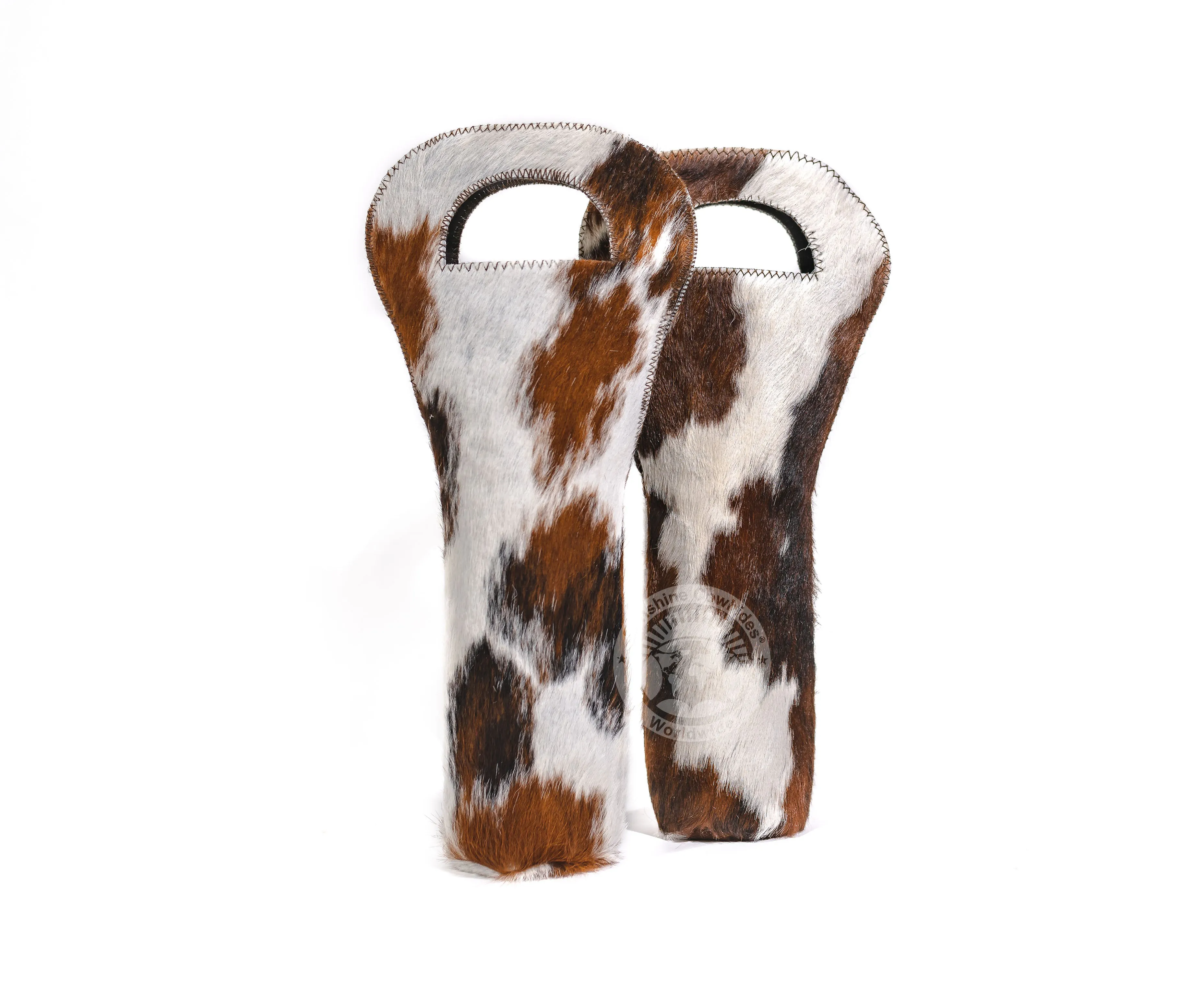 Cowhide Wine Bottle Holder - Tricolor