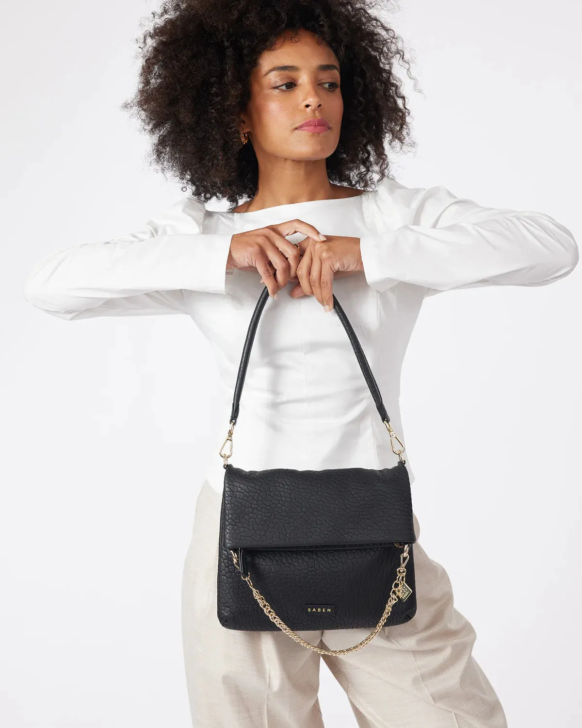 Daria Shoulder Bag | Black Bubble