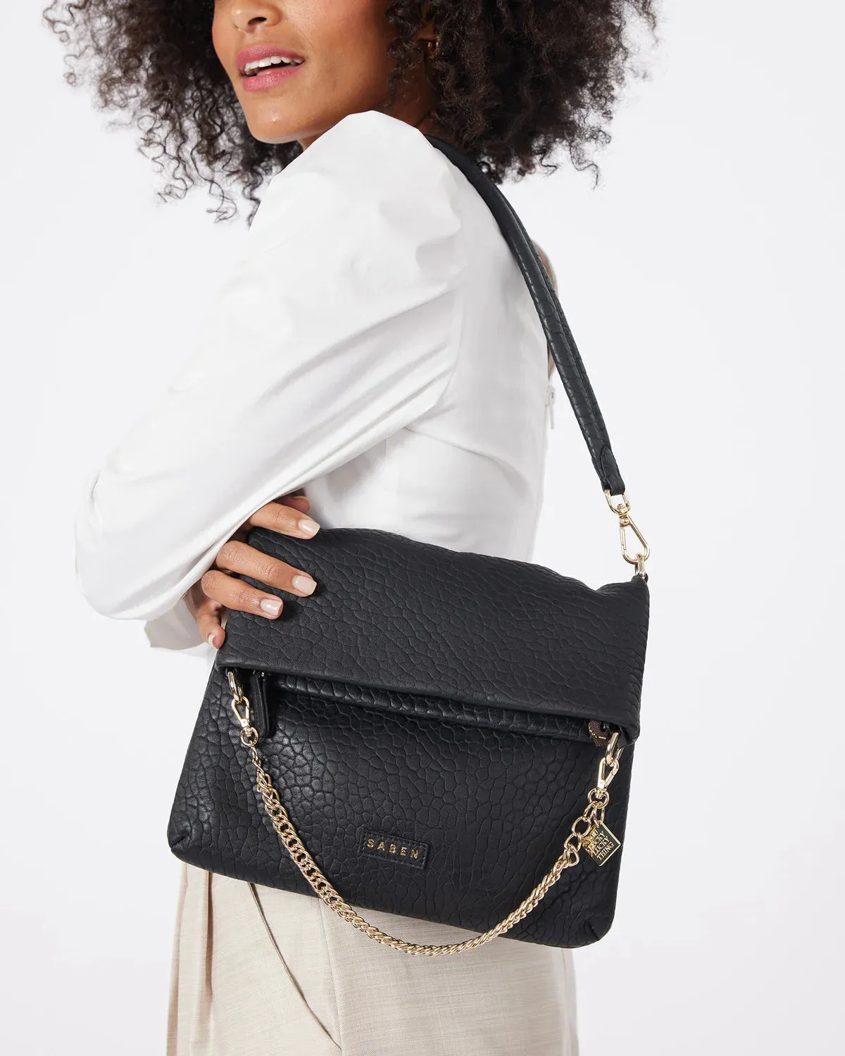 Daria Shoulder Bag | Black Bubble