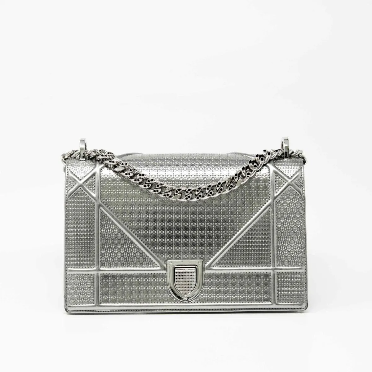 Dior Silver Medium Diorama Bag