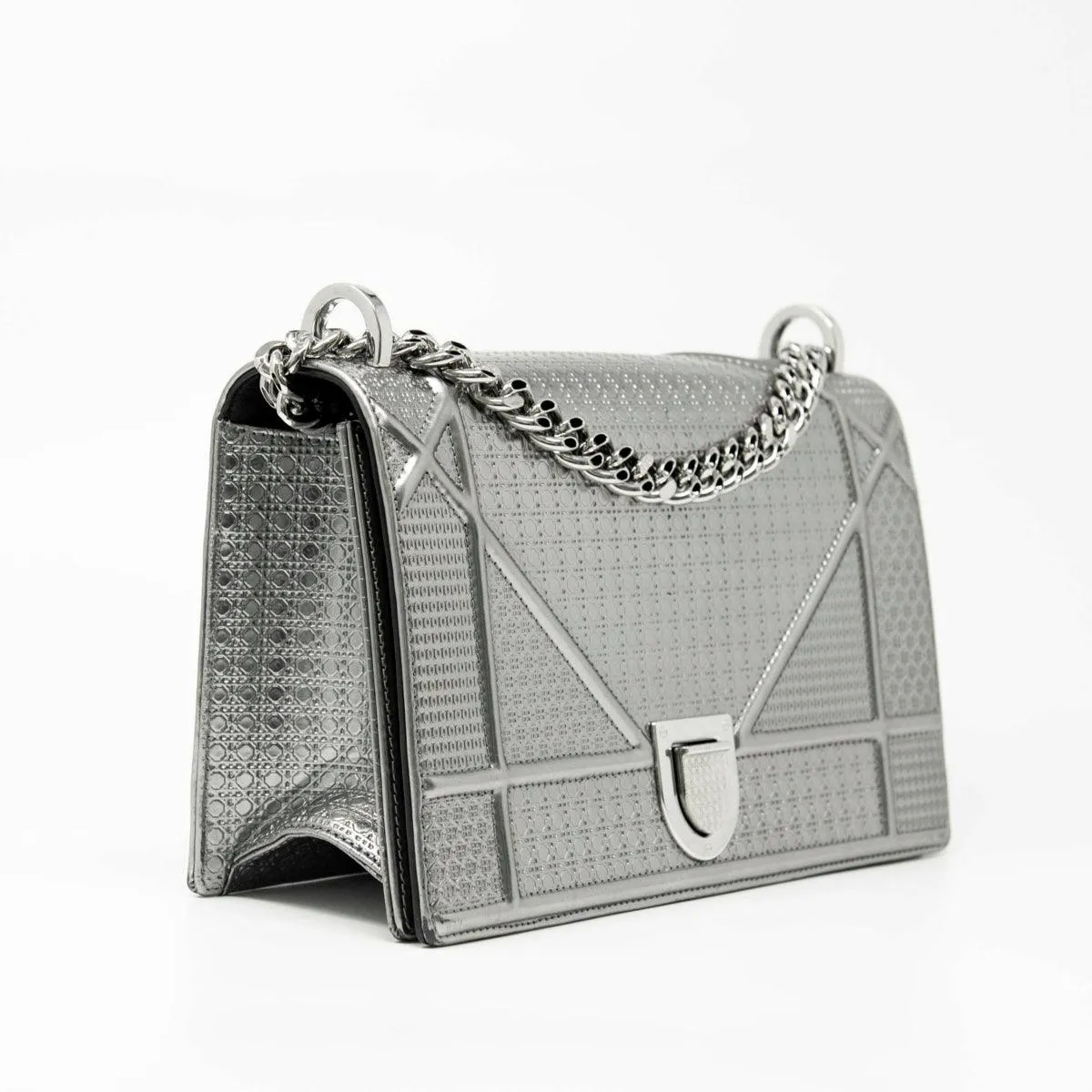 Dior Silver Medium Diorama Bag