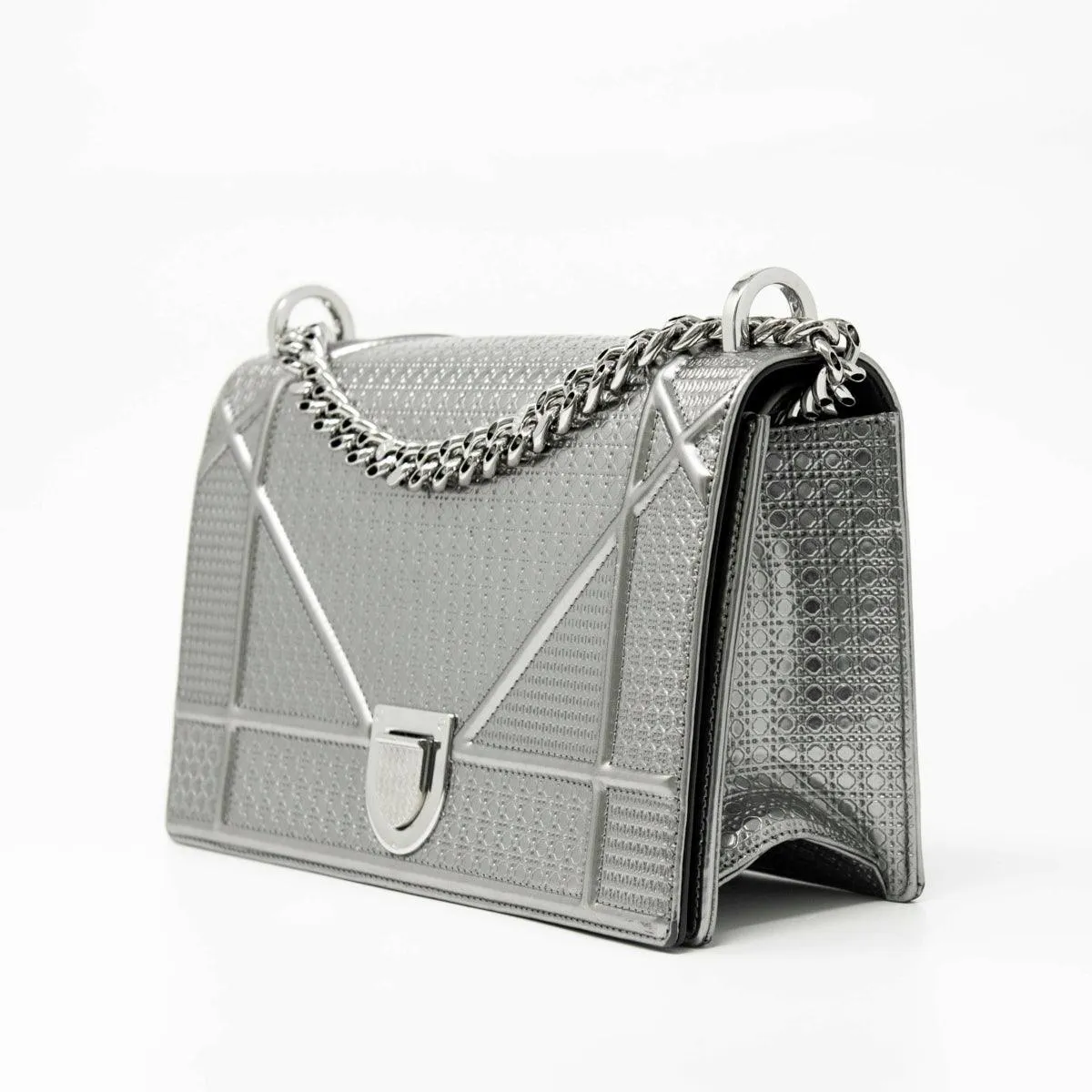 Dior Silver Medium Diorama Bag