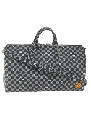 Distorted Damier Canvas Boston Bag with Shoulder Strap - Rank A (yk9432A)