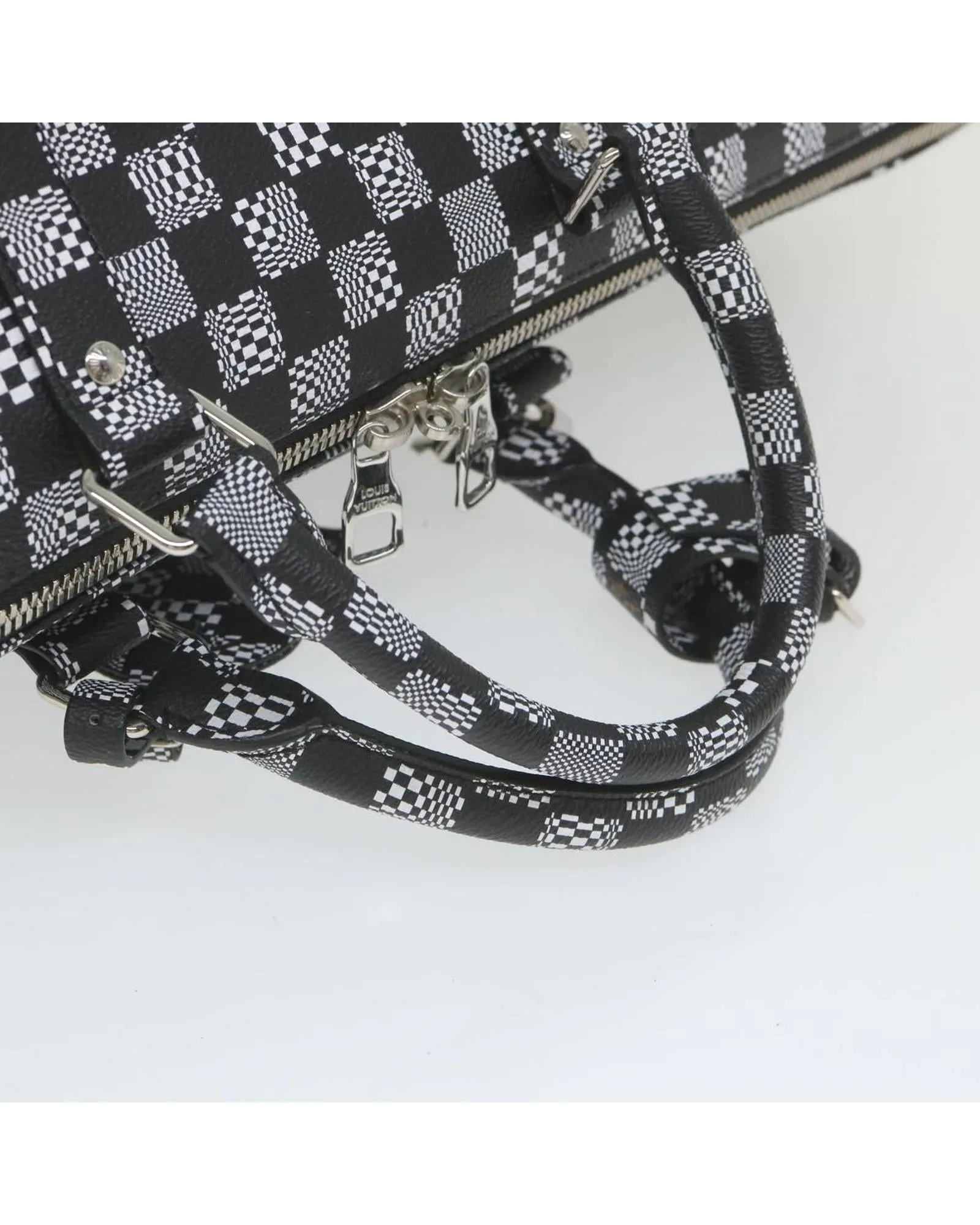 Distorted Damier Canvas Boston Bag with Shoulder Strap - Rank A (yk9432A)