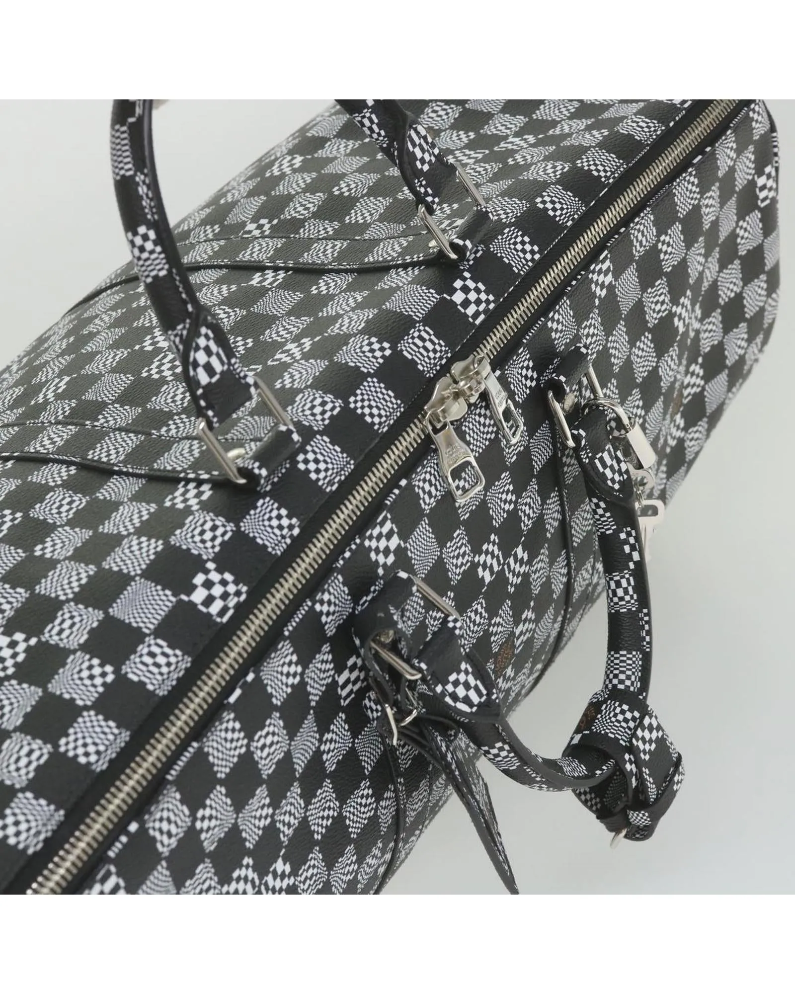 Distorted Damier Canvas Boston Bag with Shoulder Strap - Rank A (yk9432A)