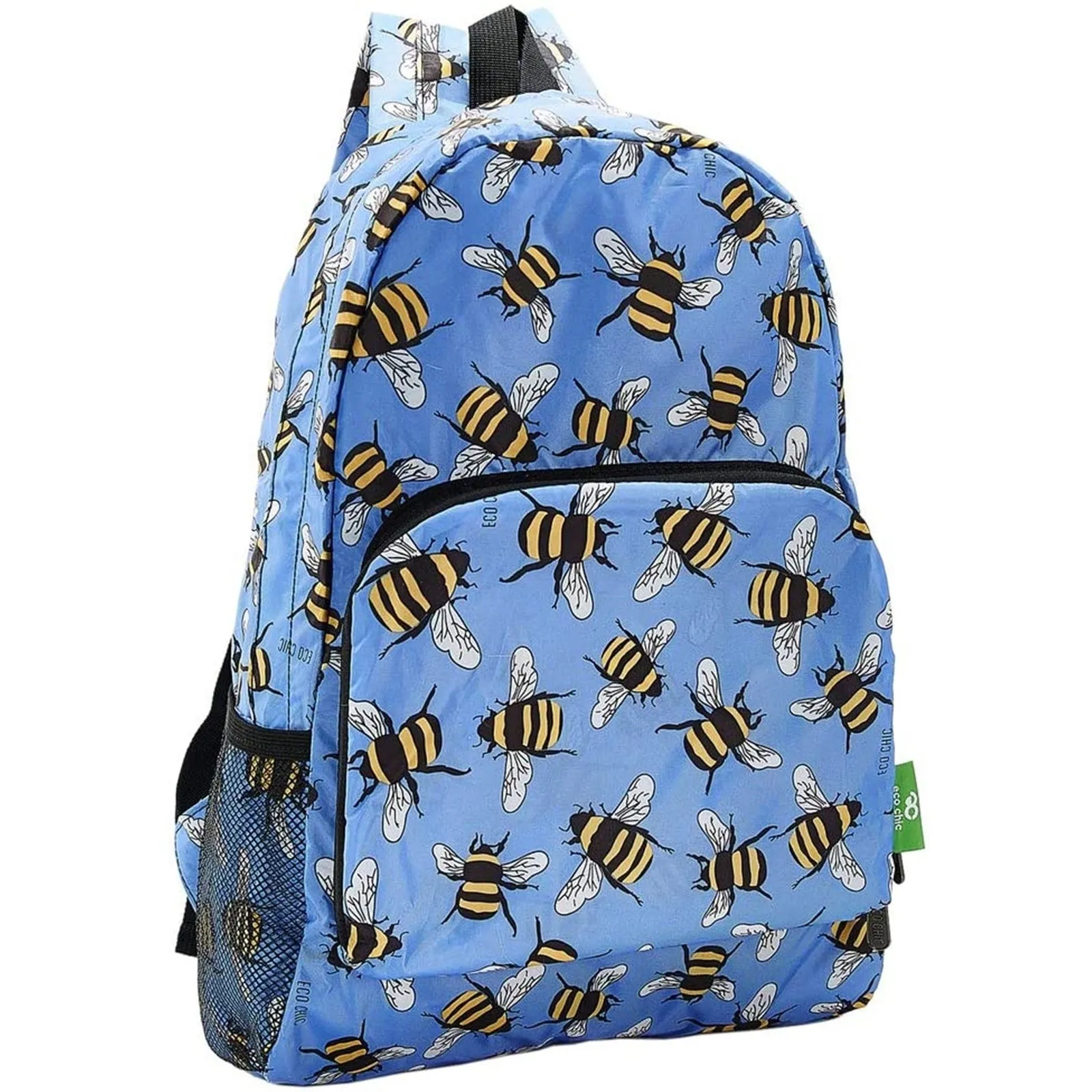 Eco Chic Lightweight Foldable Backpack (Bees Blue)