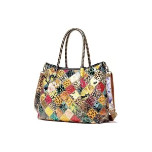 Floral Luxe Leather Shoulder Handbag