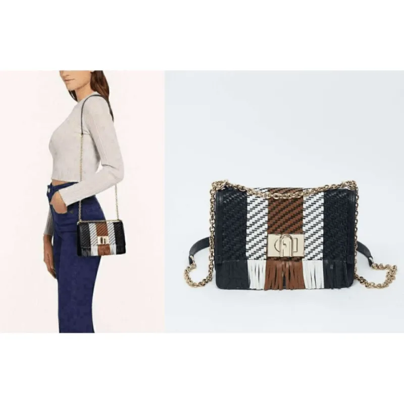 Furla 1927 Mini Crossbody Bag - Nero Talco Cognac