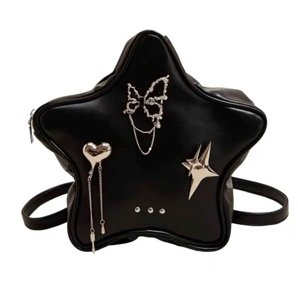 Grunge Star-Shaped Mini Backpack