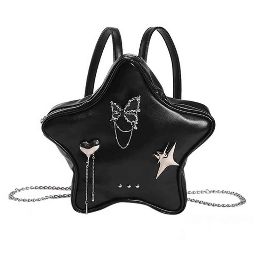 Grunge Star-Shaped Mini Backpack