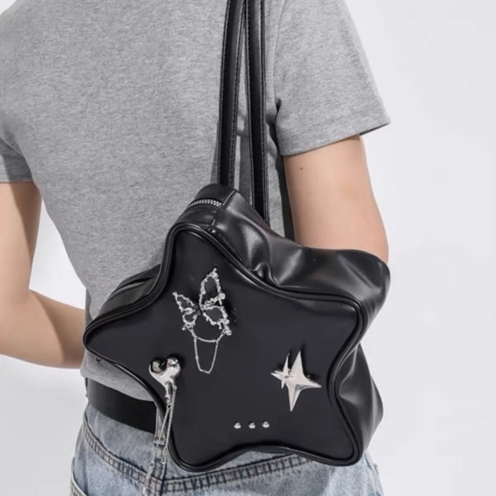 Grunge Star-Shaped Mini Backpack