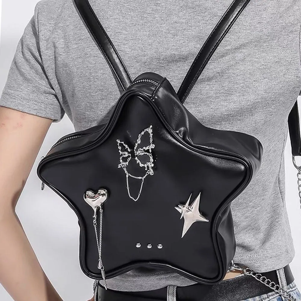 Grunge Star-Shaped Mini Backpack