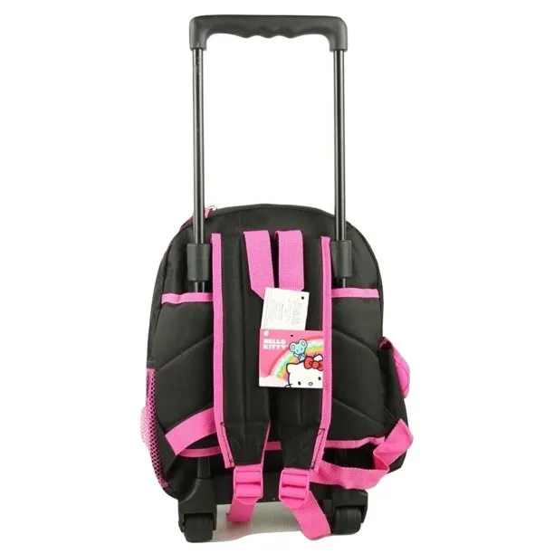 Hello Kitty Backpack Rolling Small 12 inch Bows Black