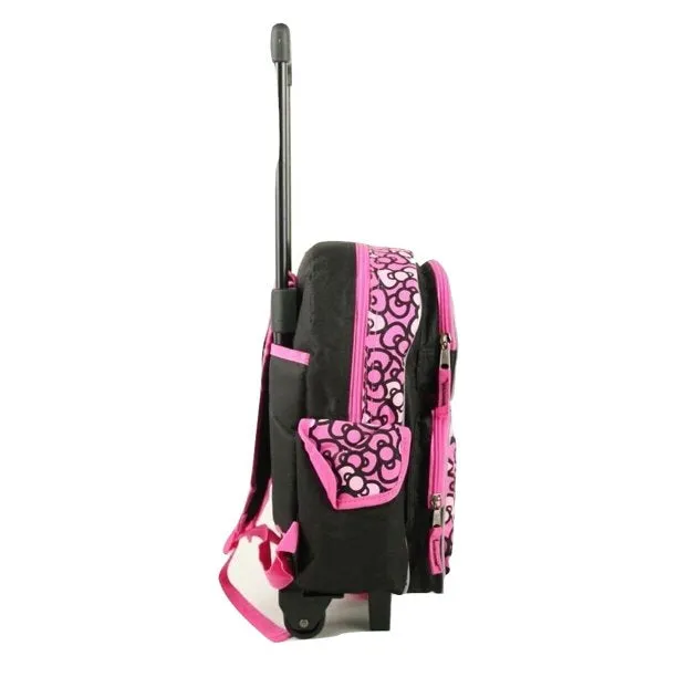 Hello Kitty Backpack Rolling Small 12 inch Bows Black