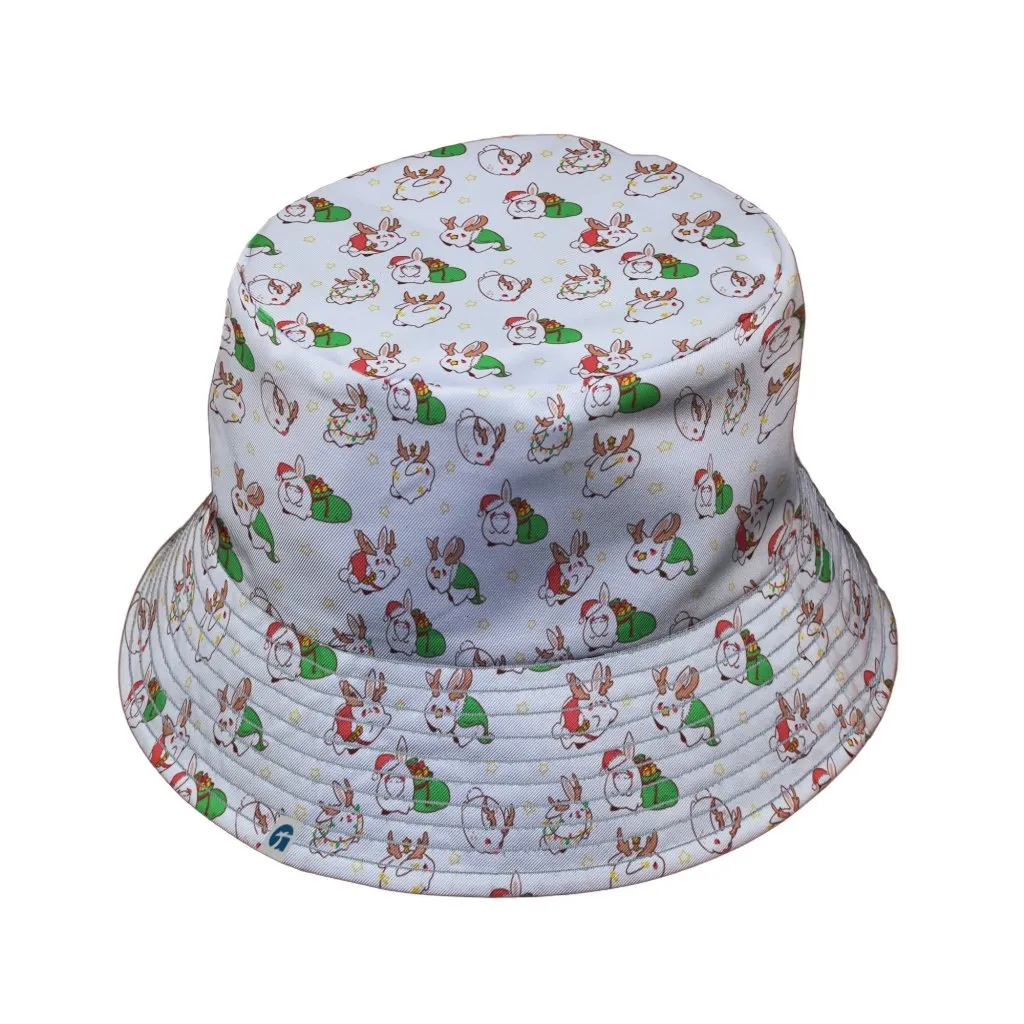 Holly Jolly Bunnies Bucket Hat