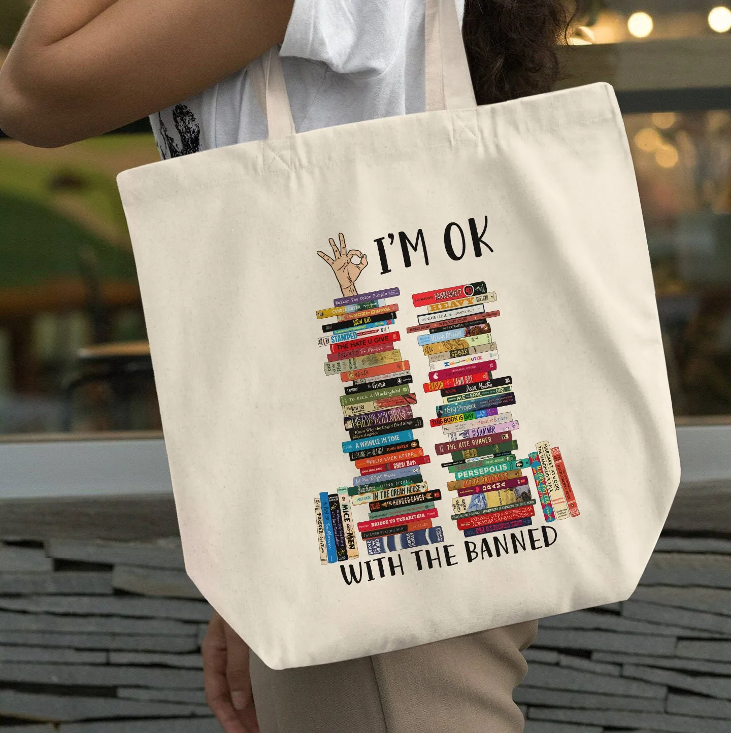 I'm OK With The Banned Book Lovers Gift TBW75