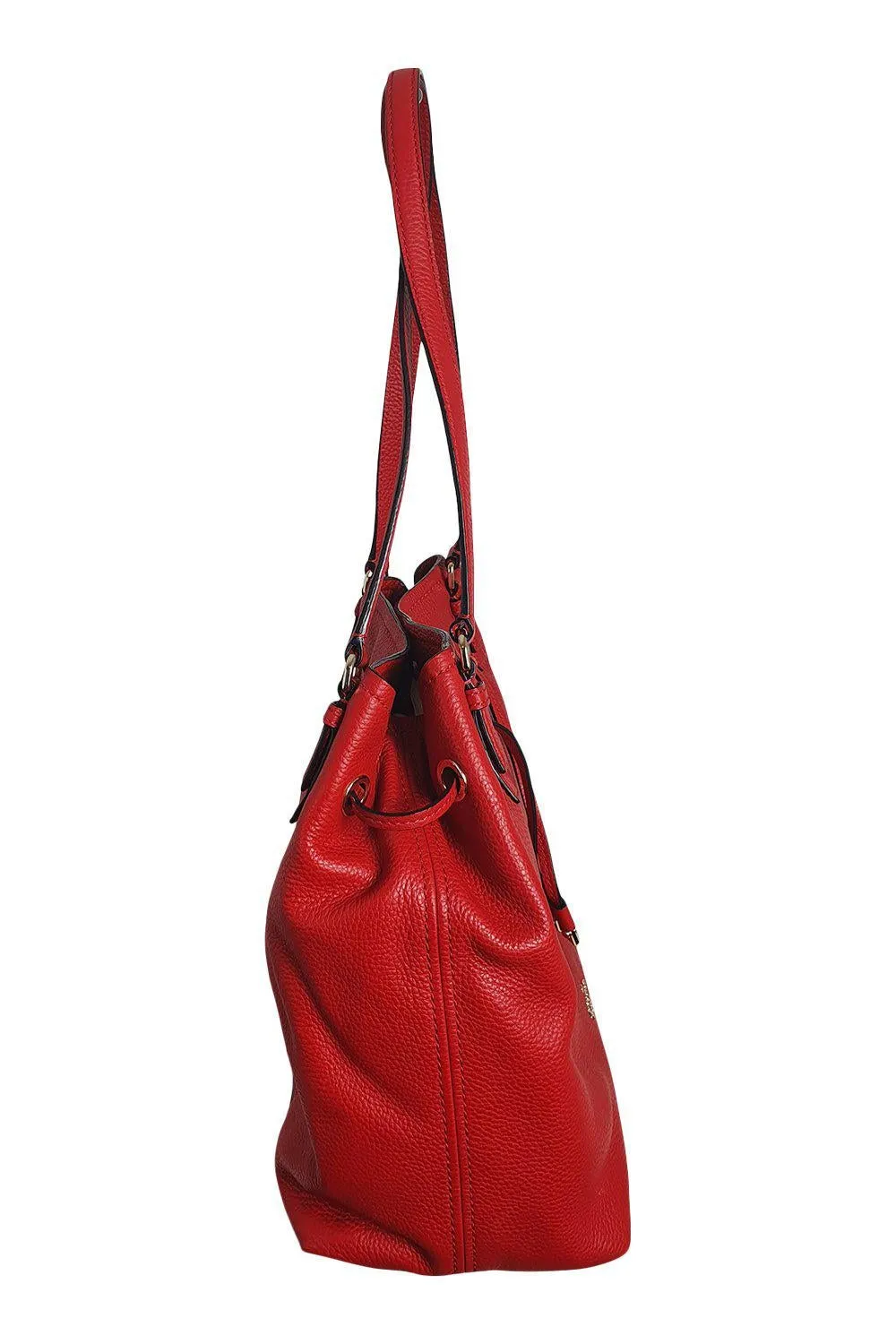 KATE SPADE Cherry Red Leather Medium Bucket Bag (M)