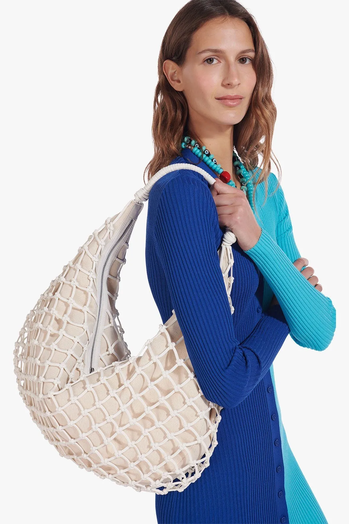 LARGE LUNA BAG | FRESH WHITE VEGAN LEATHER